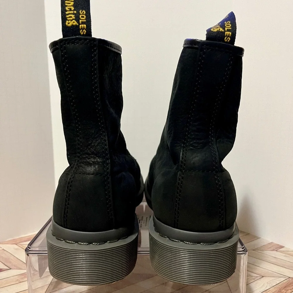 Dr Martens 1460 Mono Milled Black Nubuck Leather Men 11 Boots Water Resistant